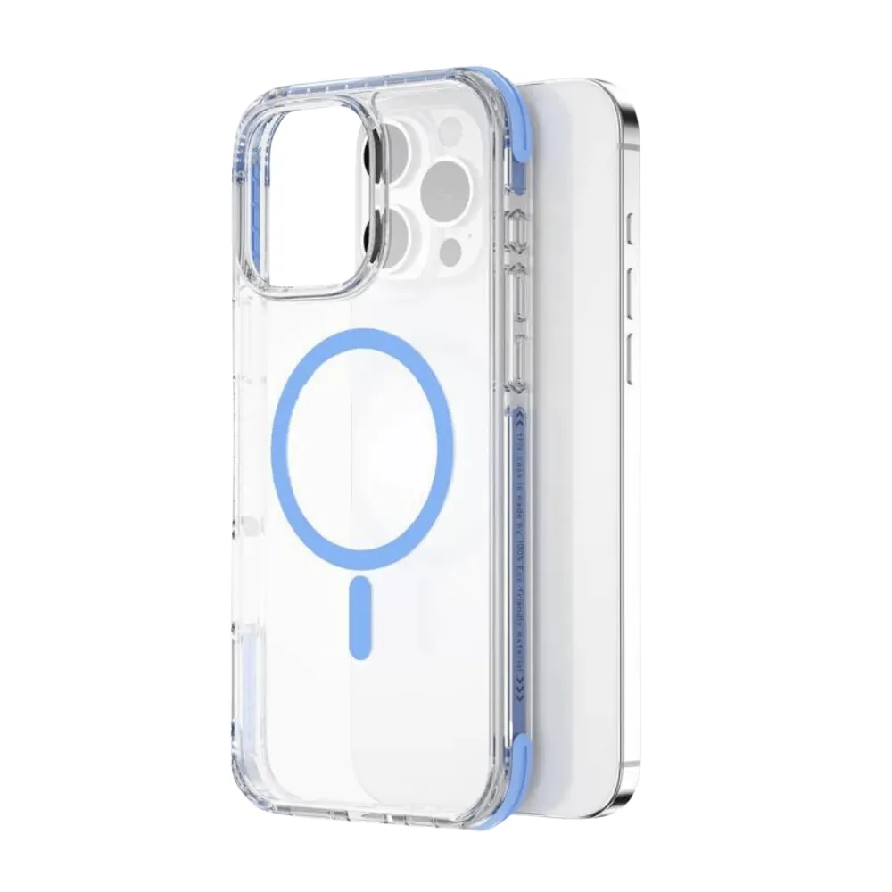 Capa celular WiWu HYBRID ULTRA  IP16 6.3 PRO MAGSAFE Azul transparente